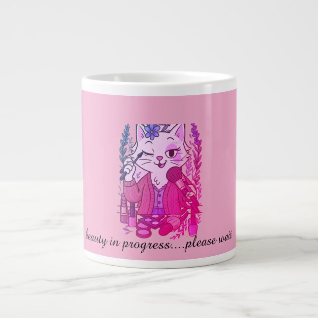 Caneca De Café Grande caffeine first, eyeliner second (Frente)