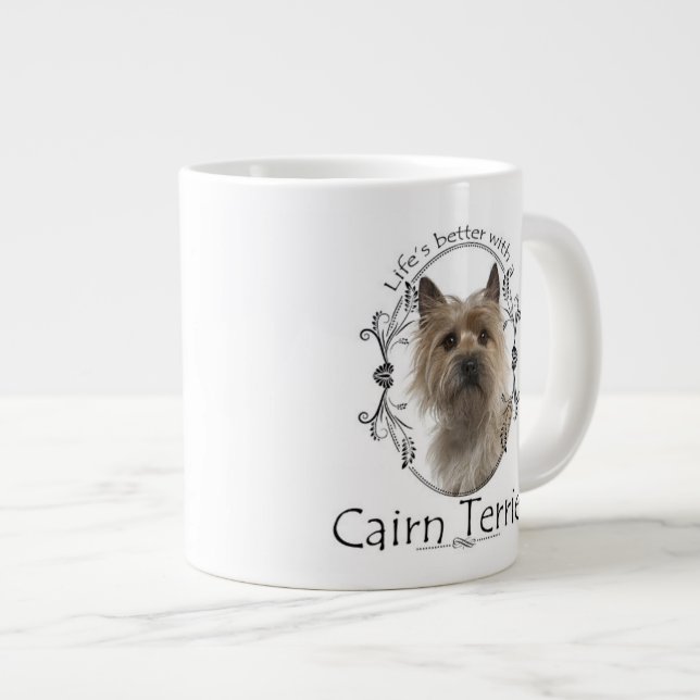 Caneca De Café Grande Cairn Terrier Jumbo Mug (Frente Esquerda)