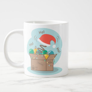 Caneca De Café Grande Caixa de artesanato com decoração de Natal e chapé