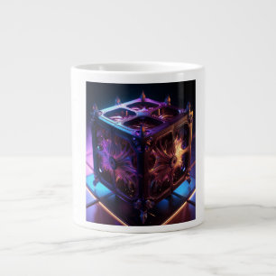 Caneca De Café Grande Caixa de Música Reflexiva Fractal Steampunk