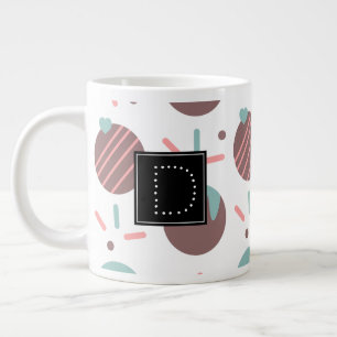 Caneca De Café Grande Cakepop Confeitos Coração Confete Padrão Monograma