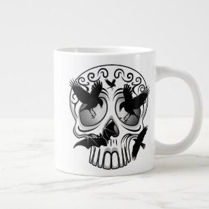 Caneca De Café Grande Calaveras Decorativas do Halloween