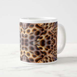 Caneca De Café Grande caleidoscópio de pena de faisão marrom