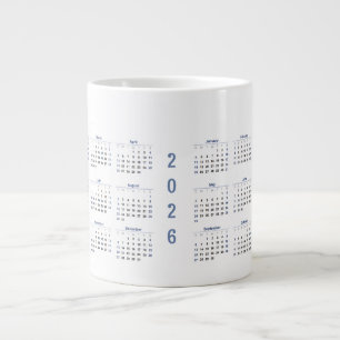 Caneca De Café Grande Calendário Mensal de 2026