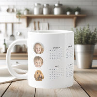 Calendário personalizado 2025 com três fotos gigan