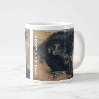 Caneca De Café Grande Calico Kitten Face