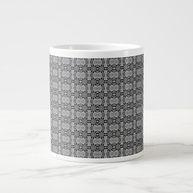 Caneca De Café Grande Calidoscópio cinza (Frente)