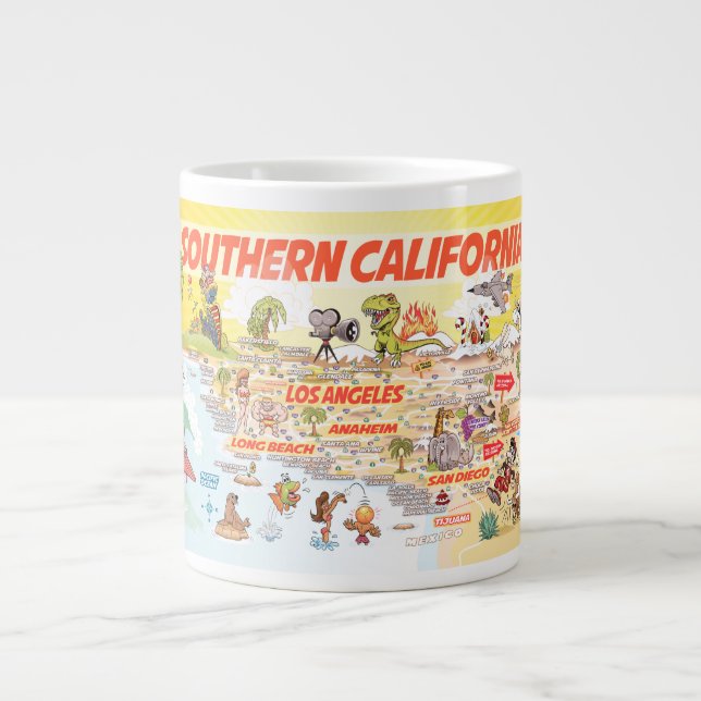 Caneca De Café Grande California Beach Life (Frente)