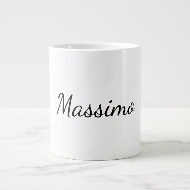 Caneca De Café Grande Caligrafia Elegante Simples Nome Simples (Frente)