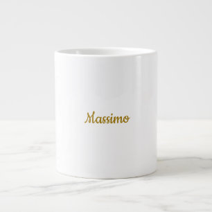 Caneca De Café Grande Caligrafia Profissional Elegante Cor Dourada