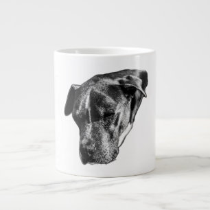 Caneca De Café Grande Calma Baseada No Sol — Retrato De Mistura Pitbull