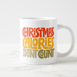 Caneca De Café Grande Calorias de Natal engraçadas Não Conte Design