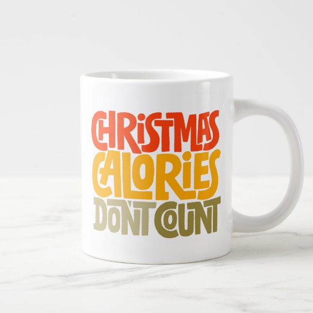 Caneca De Café Grande Calorias de Natal engraçadas Não Conte Design (Direita)