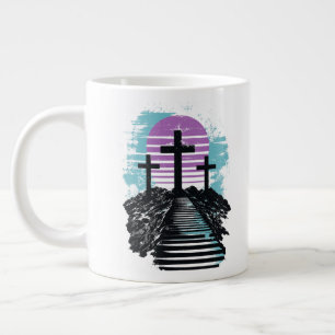 Caneca De Café Grande Calvário Golgota está consumado Cristão moderno