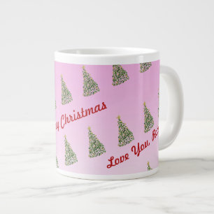 Caneca De Café Grande Cama de Especialidades de Árvore de Natal pintada