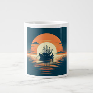 Caneca De Café Grande Camarão/camarão náutico/pesca