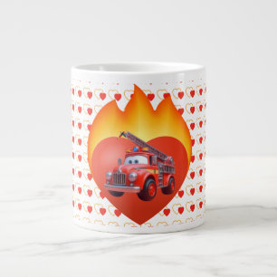 Caneca De Café Grande Caminhão de bombeiros fofo dia dos namorados