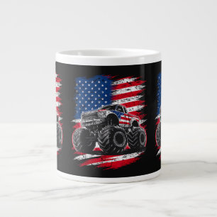 Caneca De Café Grande Caminhão Monstro Bandeira Americana EUA