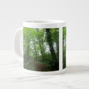 Caneca De Café Grande Caminho através da Floresta Verde Mug