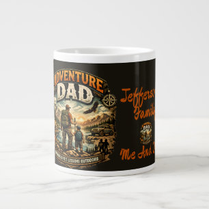 Caneca De Café Grande Camisa Adventure Dad – Camping ao Ar Livre Vintage