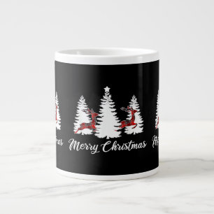 Caneca De Café Grande Camisa Alegre Natal para Mulheres Xadrez Búfalo Re