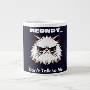 Caneca De Café Grande Camiseta de Gato Bravo 'Meowdy Não Fale Comigo Eng