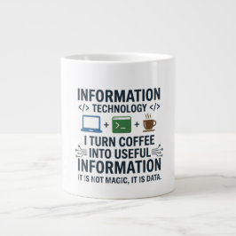 Caneca De Café Grande Camiseta Divertida de Ciência da Computação - Come
