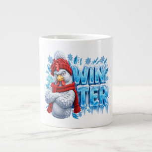 Caneca De Café Grande Camiseta engraçada de galinha de inverno - Galo ma