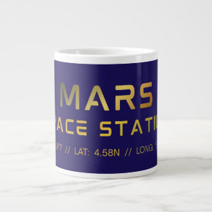 Caneca De Café Grande Camiseta gráfica da futura estação espacial de Mar