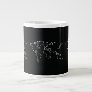 Caneca De Café Grande Camiseta Minimalista Mapa Mundial Globo Viagem Via