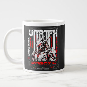 Caneca De Café Grande Camiseta Robô Mecha Cyberpunk - Roupas Táticas Tec