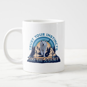 Caneca De Café Grande Camiseta Trust Your Instincts Arctic Wolf