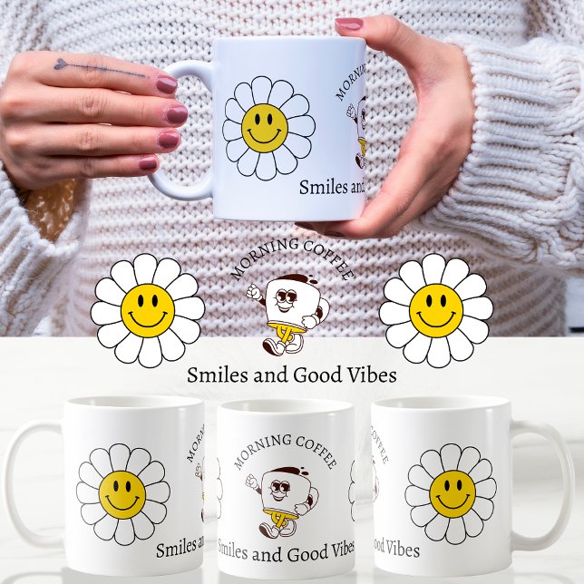 Caneca De Café Grande Camomile Flower Cute Trendy Morning Café (Criador carregado)