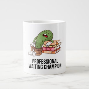 Caneca De Café Grande Campeão Profissional de Espera Divertido Cacto Fof