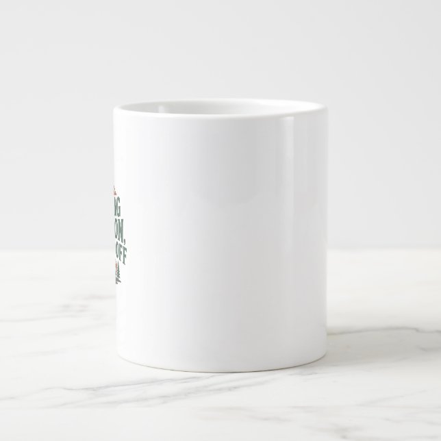 Caneca De Café Grande Camping Mode On Problems Off Funny Outdoor Design (Frente)