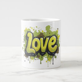 Caneca De Café Grande Campo de grafite do amor sem fim
