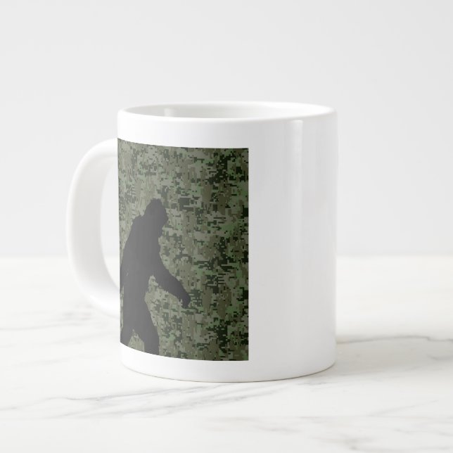 Caneca De Café Grande Camuflagem Digital em Woodland de Praça Negra (Frente Esquerda)