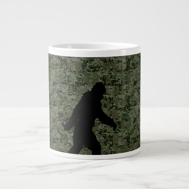 Caneca De Café Grande Camuflagem Digital em Woodland de Praça Negra (Frente)