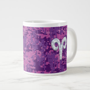 Caneca De Café Grande Camuflagem Digital Símbolo Zodíaco - Pérola Como A