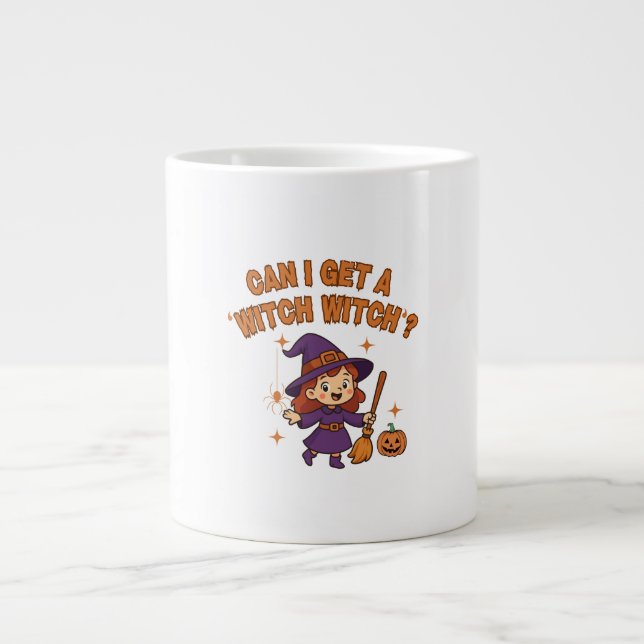 Caneca De Café Grande Can I Get a ‘Witch Witch’? Halloween Mug (Frente)
