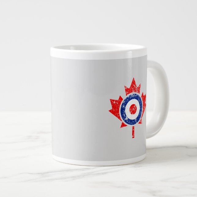 Caneca De Café Grande Canadiano Maple Leaf Roundel Grunge Mod CANADA (Frente Esquerda)