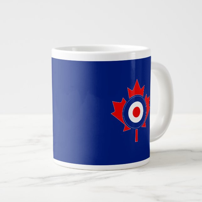 Caneca De Café Grande Canadiano Maple Leaf Roundel Mod (Frente Esquerda)