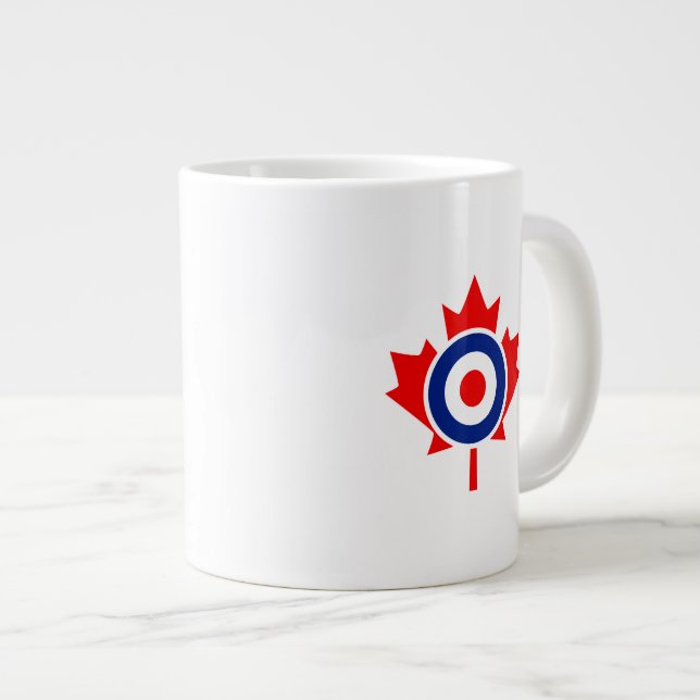 Caneca De Café Grande Canadiano Maple Leaf Roundel Mod CANADA (Frente Esquerda)
