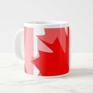 Caneca De Café Grande Canadiano vermelho Maple Leaf Layout Estilo CANADÁ