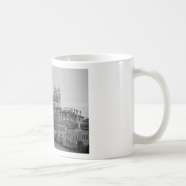 Caneca De Café Grande Canal Branco Negro Venice Itália Viagem (Direita)