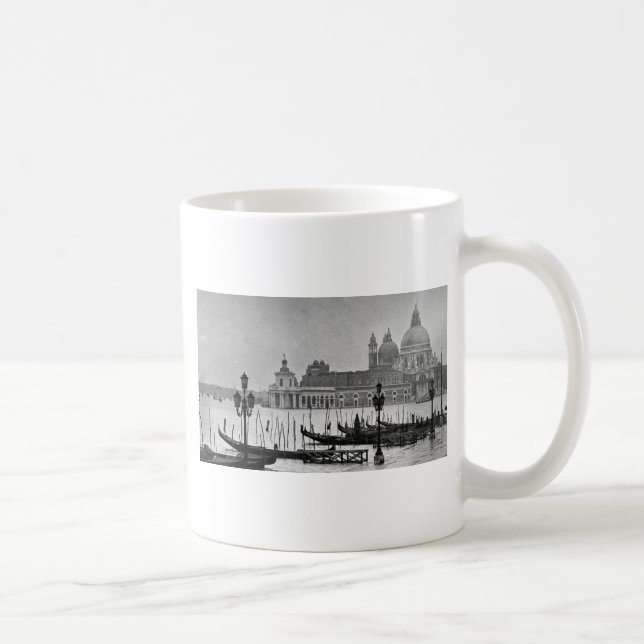 Caneca De Café Grande Canal Branco Negro Venice Itália Viagem (Direita)