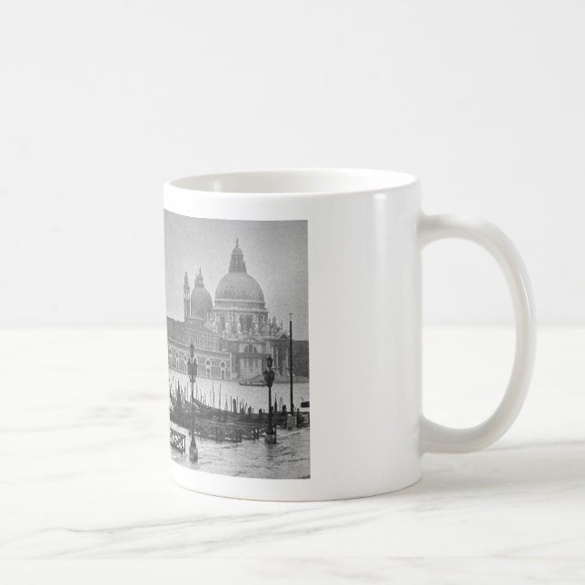 Caneca De Café Grande Canal Branco Negro Venice Itália Viagem (Direita)