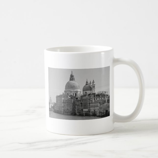 Caneca De Café Grande Canal Branco Negro Venice Itália Viagem (Direita)