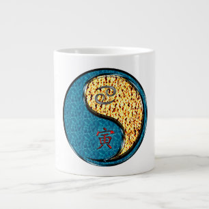 Caneca De Café Grande Câncer & Tigre de Fogo