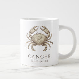 Caneca De Café Grande Câncer Zodíaco Nome Personalizado & Data de Nascim